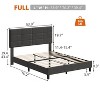 Twin Size Bed Frame with Adjustable Headboard, Linen Upholstered Twin Platform Bed Frame - 2 of 4