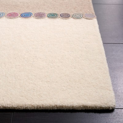 Ivory and Beige Handmade Tufted Wool 4' x 6' Rug