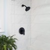 WOWOW Single Handle 5-Spray Shower Faucet 1.8 GPM with High Pressure Showerhead in Black (Valve Included) - 2 of 4