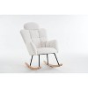 CAVINAS Teddy Accent Chair with Wooden Rocking Legs,Modern Arm Chair with Wooden Frame,Glider Rocker Accent Chair for Living Room - 3 of 4