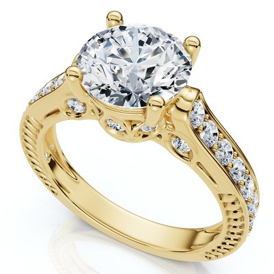 Pompeii3 Certified 2 1/4Ct Antique Diamond Engagement Ring 14k Gold or Platinum