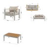 4PCS Outdoor Chat Set, Seating Set with Coffee Table, Lightweight Chairs with Aluminum Frame and Polyester Cushion-Coolbibila - 4 of 4