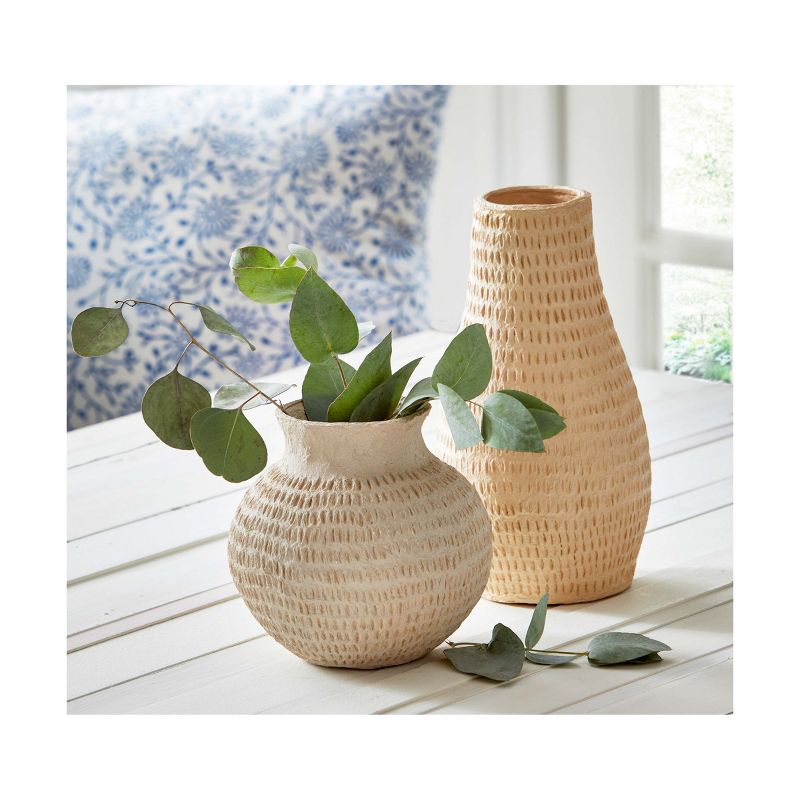 TAG Paper Mache Gray Decorative Indoor Vase, 6.0L x 6.0W x 5.5H inches, 2 of 3