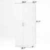 VANIRROR White Kitchen Pantry Cabinet, Freestanding Storage with Doors & Adjustable Shelves, Buffet Cupboard, Sideboard for Living Room, Dining Room - 3 of 3