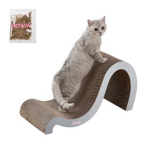 THE LICKER STORE Kona Modern Cardboard Double-Sided Wave Cat Scratcher with Catnip - 1 of 4