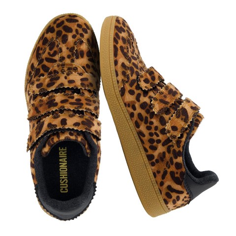Женские кроссовки CUSHIONAIRE Bastion Leopard Print Casual Hook and Loop Closure Womens Sneakers – Lightweight Comfort with Non-Slip Rubber Sole Leopard Fabric 8.5