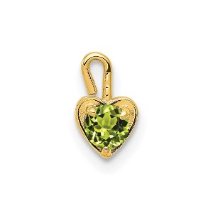 Black Bow Jewelry Aug Synthetic Peridot 14k Yellow Gold Heart Pendant Enhancer, 5mm - 1 of 4