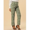INSPIRE CHIC Women's Plaid Elastic Waist Casual Work Office Long Pants - 4 of 4