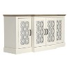 Galano Heron 59.1in. 4 Door Wide Accent Sideboard with Adjustable Shelves in Ivory, Black with Knotty Oak - 3 of 4