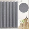 Boho Farmhouse Shower Curtain Set with Tassel Linen Bohemian French Country Chic Bathroom Modern Striped Textured 72x72 - 2 of 4