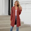 Clearlove Women's Longline Ribbed Knit Duster Coat with Pockets Solid Color Layering Essential - 4 of 4