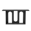 Modern Curved Design Console Tables Blue with Open Shelf, Stylish Console Tables for Entryway or Living Room Accent Storage Display-The Pop Home - 4 of 4