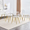 Modern Dining Chairs Set Of 6, Transparent Armless Crystal Chair With Metal Legs, Makeup Stool Negotiation Chair Set For Living Room - 3 of 4