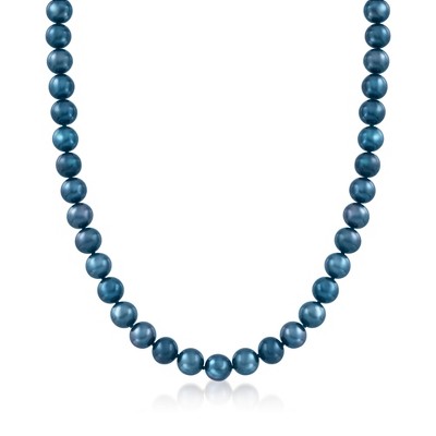 Ross-Simons 8.5-9.5mm Black Cultured Pearl Necklace With Sterling Silver