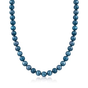Ross-Simons 8.5-9.5mm Black Cultured Pearl Necklace With Sterling Silver - 1 of 2