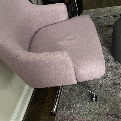 Serta Essentials Pink Upholstered Swivel Office Chair