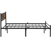 Metal bedframe,Headboard with wood panel decoration,black - 2 of 4