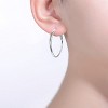 Guili Sterling Silver Colored Cubic Zirconia 3-Stone C-Hoop Earrings – A Stylish and Modern Accessory That Adds a Touch of Elegance to Any Look - 2 of 2