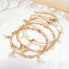 14K Gold Plated Ankle Bracelets Sets For Women, Adjustable Layered Anklet - 4 of 4