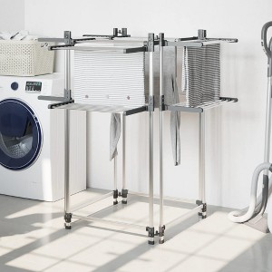 vidaXL Laundry Drying Rack 42.1"x42.1"x47.2" Aluminum - 1 of 4