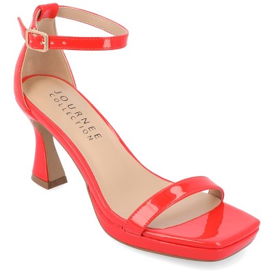 Journee Collection Womens Jeanne Slim Platform Ankle Strap Open Toe Pumps