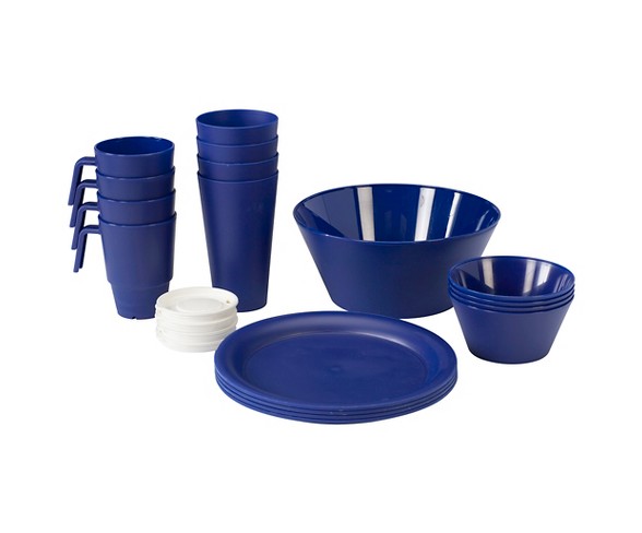 CreativeWare Acrylic 21pc Dinnerware Set Navy