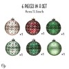 6pc Enchanting Subtle Nature Ornament Bundle, Set of Pine Green, Light Green, Mint Green, Pink and Matte Red Baubles| OrnamentallyYou - 4 of 4