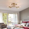 Itopfox Gold Modern Sputnik Chandelier Ceiling Light Fixture, 6-Light Industrial Semi Flush Mount for Bedroom Dining Living Room Kitchen Hallway - 2 of 4