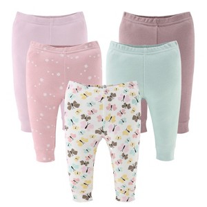 The Peanutshell Butterfly Kisses Baby Girl Pants, 5-Pack Set - 1 of 4
