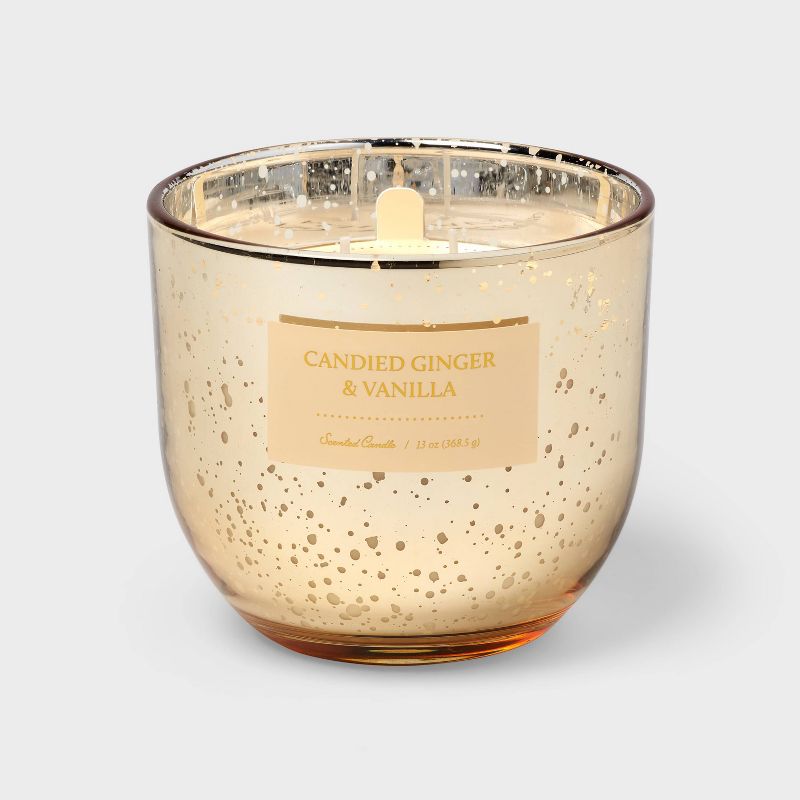 2-Wick 13oz Mercury Glass Candle Candied Ginger and Vanilla Tan - Threshold&#8482;, 3 of 5