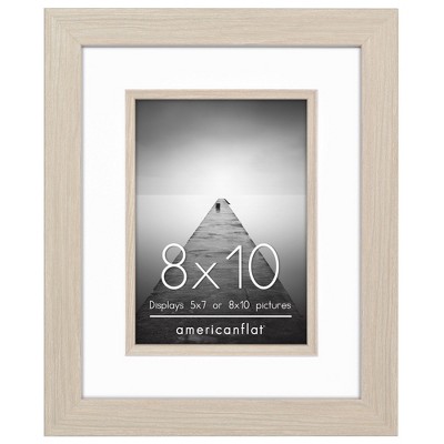 Americanflat Picture Frame with Decorative Inner Mat Accent - Shatter Resistant Glass and Easel Stand