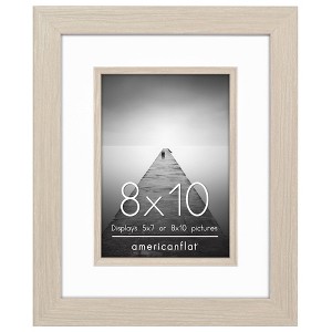 Americanflat Picture Frame with Decorative Inner Mat Accent - Shatter Resistant Glass and Easel Stand - 1 of 4