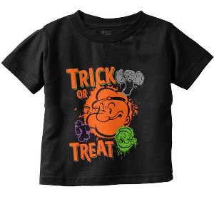 Popeye Cartoon Halloween Trick Treat Toddler Baby Graphic T Shirt Brisco Brands - 1 of 4