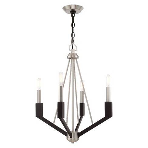 Livex Lighting Beckett 4 - Light Chandelier in  Brushed Nickel/Black - image 1 of 4