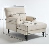 Modern Fabric Upholstered Chaise Lounge Chair,Accent Chair with Cushion and Wood Frame for Living Room,Indoor Lounge Sofa Chair-Koiai - 4 of 4