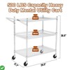 Commercial Grade Utility Cart - 2/3 TiresWire Rolling Cart with Handle Bar Alloy Steel Food Storage Trolley Low Handle - 3 of 4