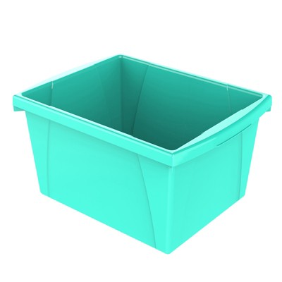 Storex 4 Gallon Storage Bin, Teal (Pack of 6)