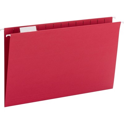 Smead Colored Hanging Folders 1/5 Tab Cut Lgl 25/BX Red 64167