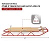 Angel Sar Classic Wooden Snow Sled with Steering Bar, 330lb Capacity Sit or Lie Down Toboggan, Outdoor Winter Sled with Metal Runners for Snowy Hills - 3 of 4