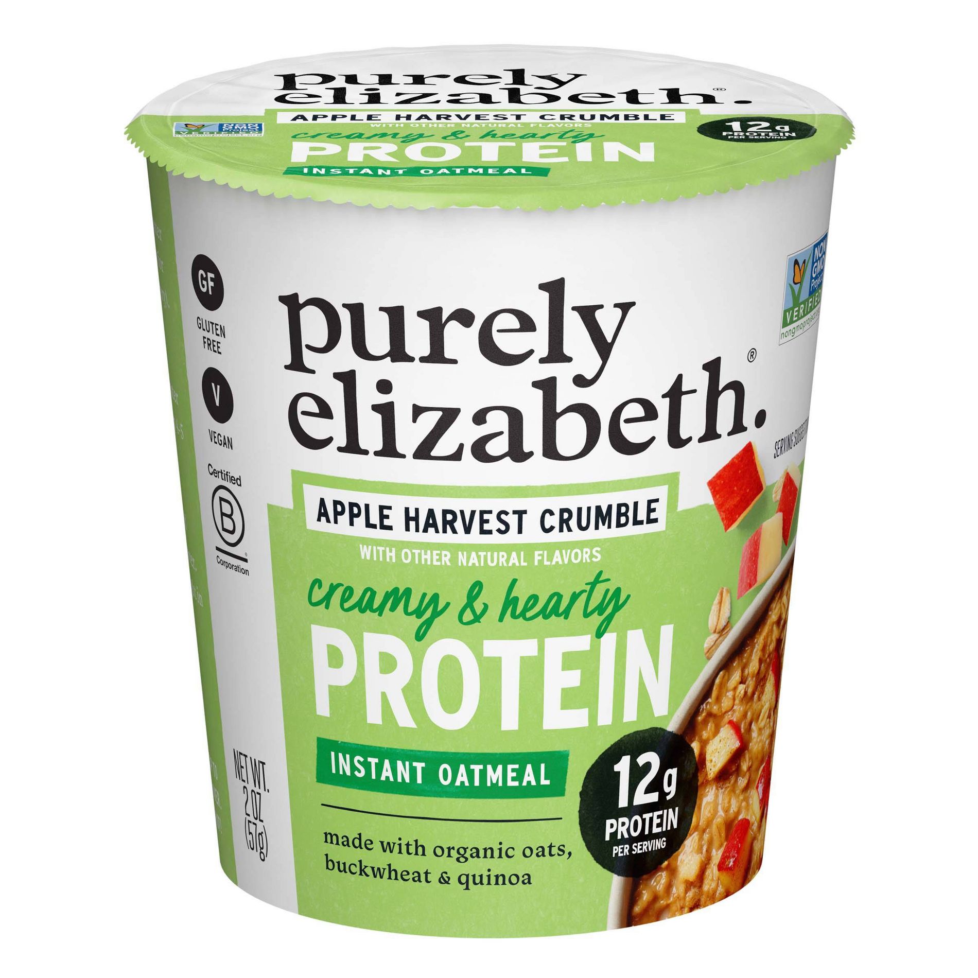 purely elizabeth. Apple Crumble Protein Oatmeal Cup - 2oz