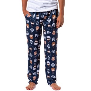 Jujutsu Kaisen Men's Chibi Sorcerers School Logo Allover Print Lounge Pants - 1 of 4