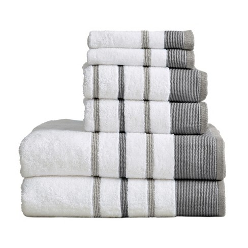 Luxury 100% Cotton Bath Towels - 6 Piece Set, Extra Soft & Fluffy, Hotel Bath  Towel Set - 2 Bathroom Towels, 2 Hand Towels & 2 Washcloths - Charcoal Gray  