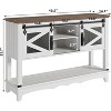 Farmhouse Entryway Table,Farmhouse Entryway Console Table with Sliding Barn Doors,Narrow Sofa Cabinet Storage for Living Room Hallway Entrance White - 2 of 4