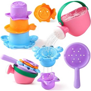 5-Piece Mold-Free Bath Toy Set for Toddlers Ages 1-4, Water Play for Pool and Bathtub - 1 of 4