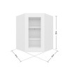 HOMLUX Easy-DIY Royal White Ready to Assemble Diagonal Corner Kitchen Cabinet Glass NOT included - 2 of 3
