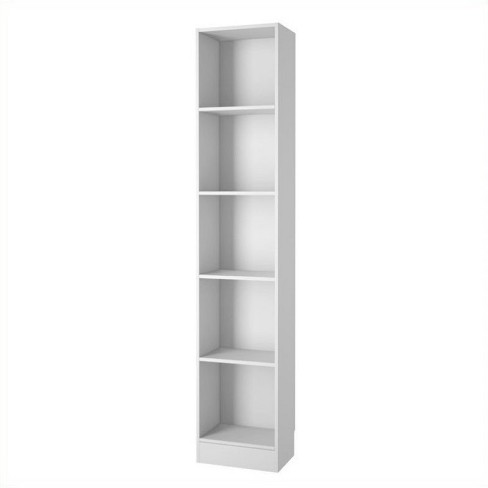 Wood 5 Shelf Narrow Bookcase In White Scranton Co Target