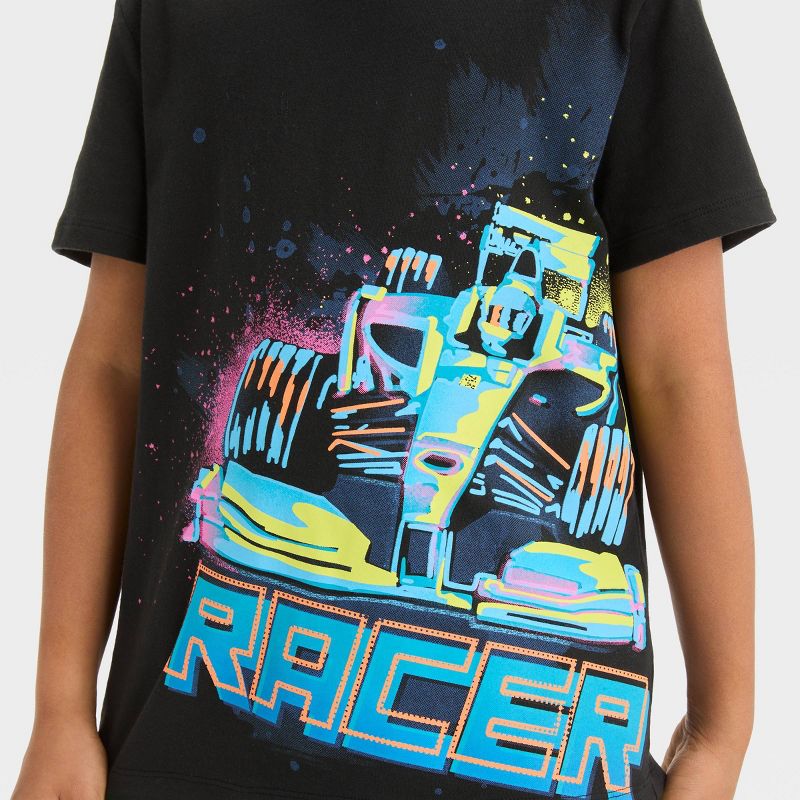Boys' Short Sleeve Neon Race Car Graphic T-Shirt - Cat & Jack™ Black, 3 of 5