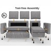 Vipbear 2 in 1 Pull Out Couch with Reversible Storage Chaise Gray 81" Sectional Sleeper Sofa Bed L-Shaped Couch with Side Pockets,Tool-Free Assembly - 3 of 4