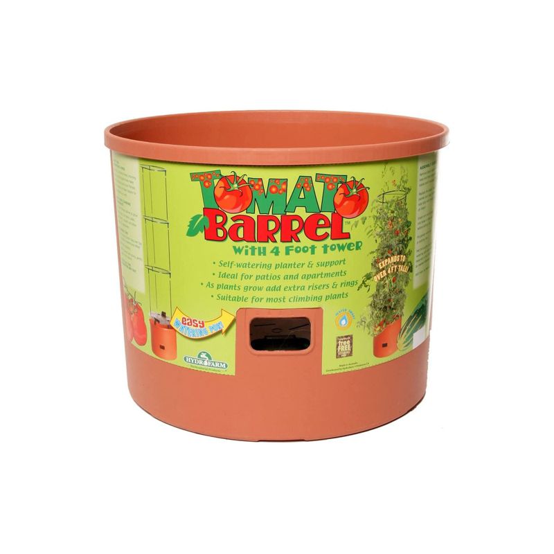 Hydrofarm Tomato Barrel Pot Garden Planting System with 4 Foot Trellis Tower & GROW!T Coco Coir Mix Block for Hydroponics, Indoor, and Outdoor Plants, 3 of 7