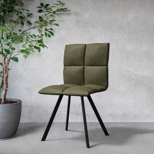 LeisureMod Wesley Modern Vegan Leather Dining Chair with Black Metal Legs - Durable and Easy to Clean, Perfect for Dining Rooms - 1 of 4
